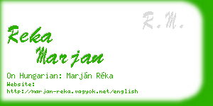 reka marjan business card
